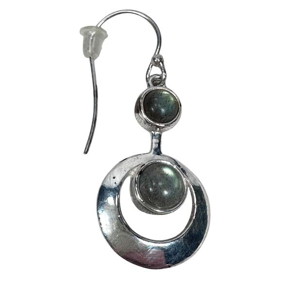 925 Sterling Silver Labradorite Dangle Round Drop Earrings Jewelry For Women's - Picture 2 of 7